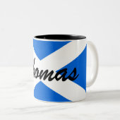 2 Couleurs Tasse à deux tons avec drapeau écossais et nom per (Devant droit)