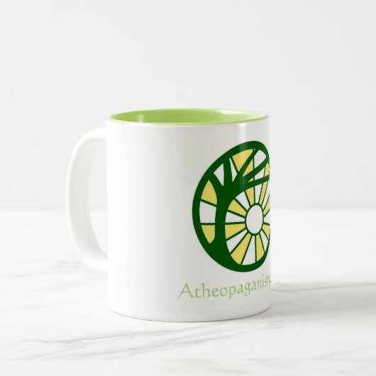 2 Couleurs Tasse à deux tons d'Atheopaganism (Devant gauche)