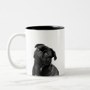 2 Couleurs Tasse à deux tons de carlin mignon noir