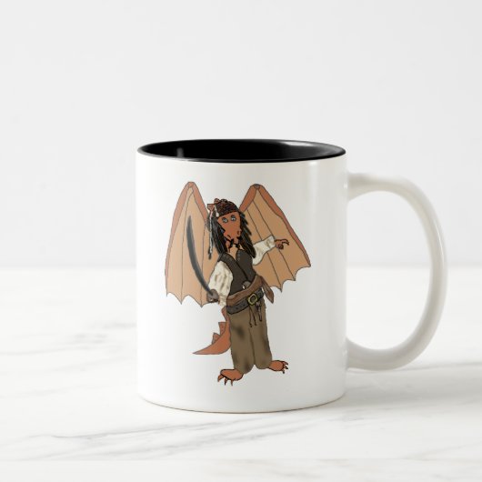 2 Couleurs Tasse à deux tons de dragon de pirate (Droit)