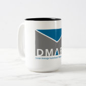 2 Couleurs Tasse à deux tons de logo de DMARC, 15 onces (Devant gauche)