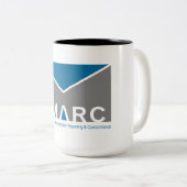 2 Couleurs Tasse à deux tons de logo de DMARC, 15 onces (Devant droit)