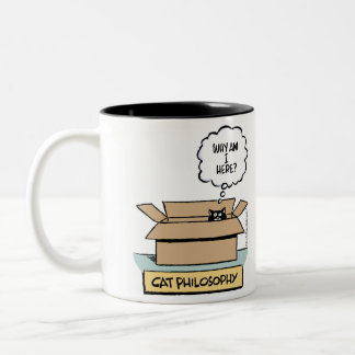 2 Couleurs Tasse à deux tons de philosophie de chat (main