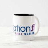2 Couleurs Tasse à deux tons de QNation.FM (Devant droit)