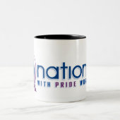 2 Couleurs Tasse à deux tons de QNation.FM (Centre)