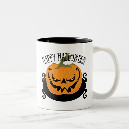 2 Couleurs Tasse à deux tons éffrayante de Jack-o'-lantern (Droit)