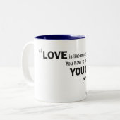 2 Couleurs Tasse à deux tons - le 'amour est comme le levain… (Devant gauche)