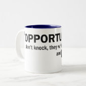 2 Couleurs Tasse à deux tons - les 'occasions ne frappent (Devant gauche)