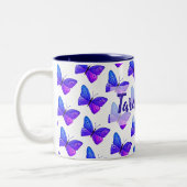 2 Couleurs Tasse à deux tons personnalisée de papillons (Gauche)