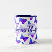 2 Couleurs Tasse à deux tons personnalisée de papillons (Centre)