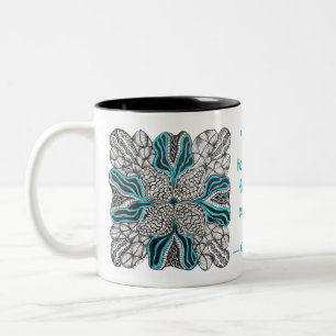 2 Couleurs Tasse à doodle dessiné à la main avec éclaboussure