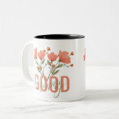 2 Couleurs tasse à fleur et bonjour (Devant gauche)