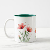 2 Couleurs tasse à fleurs peintes (Gauche)