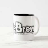2 Couleurs Tasse à fond gris de logo de DejaBrew (Devant droit)
