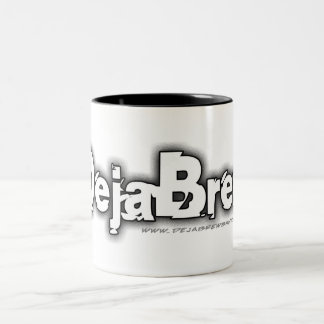 2 Couleurs Tasse à fond gris de logo de DejaBrew