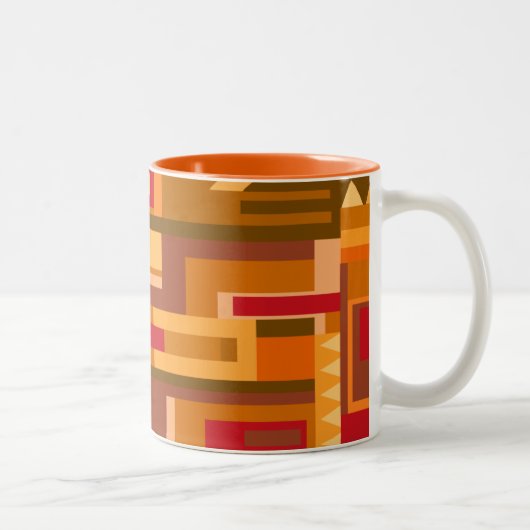 2 Couleurs Tasse à motif abstrait tons de terre (Droit)
