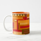 2 Couleurs Tasse à motif abstrait tons de terre (Gauche)
