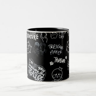 2 Couleurs Tasse à motif de personnage bâton noir | Minimalis