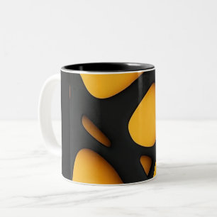 2 Couleurs Tasse à motif de personnage bâton noir Minimalis