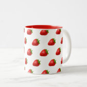 2 Couleurs Tasse à motif fraise (Devant droit)