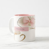 2 Couleurs Tasse à thé à motif coquette élégant personnalisé (Devant gauche)