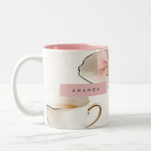 2 Couleurs Tasse à thé à motif coquette élégant personnalisé (Gauche)
