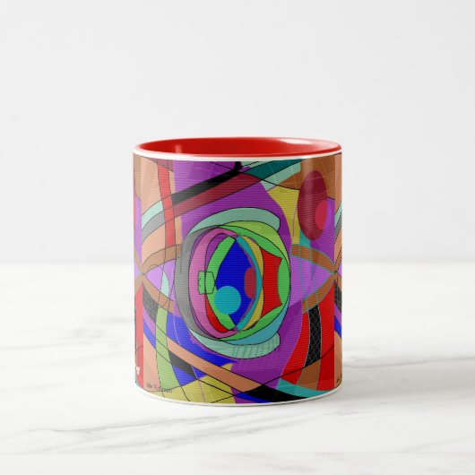 2 Couleurs TASSE abstraite colorée (Centre)