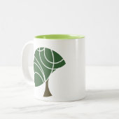 2 Couleurs Tasse abstraite d'arbre (Devant gauche)