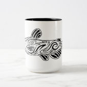 2 Couleurs Tasse abstraite de poisson-chat (Centre)