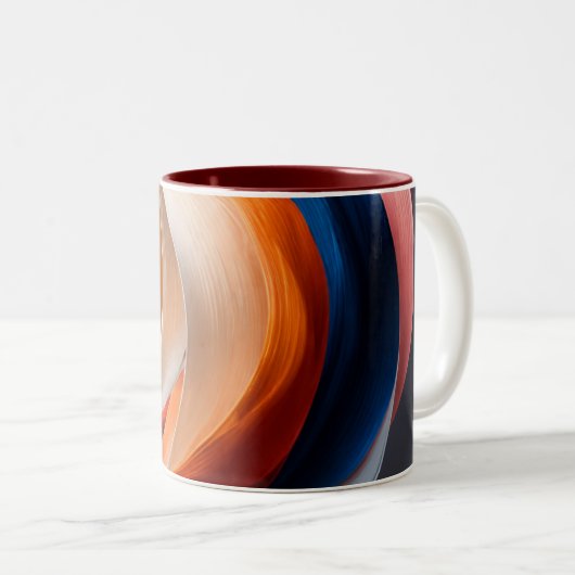 2 Couleurs Tasse Accent Flow Abstrait Chaud (Devant droit)