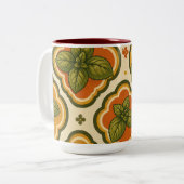 2 Couleurs Tasse Accent Motif Basilic Rétro (Devant gauche)