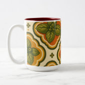 2 Couleurs Tasse Accent Motif Basilic Rétro (Gauche)