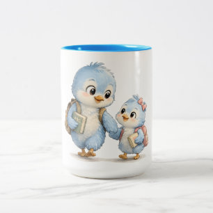 2 Couleurs Tasse accent oiseau bleu Frère Sœur