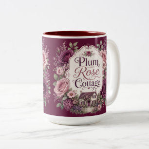 2 Couleurs Tasse Accent Plum Rose Cottage