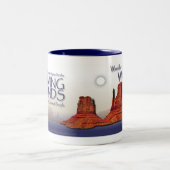 2 Couleurs Tasse affectueuse de bleu des mains de l'épouse (Centre)