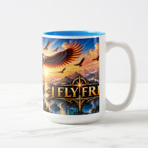 2 Couleurs Tasse Aigle de Fantasy Épique 'Je Vole Libre'