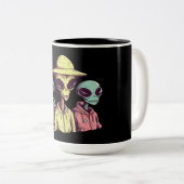 2 Couleurs Tasse Alien Duo – Rétro Sci-Fi (Devant droit)