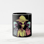2 Couleurs Tasse Alien Duo – Rétro Sci-Fi (Centre)