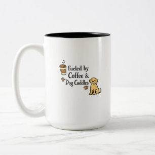 2 Couleurs Tasse Alimenté par le Café et les Câlins de Chien