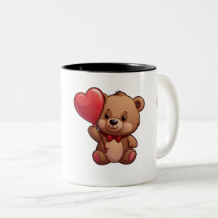 2 Couleurs Tasse Amour Ours - Ballon Cœur