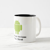 2 Couleurs Tasse androïde : Vous n'êtes pas le patron de moi, (Devant droit)