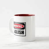2 Couleurs Tasse ANGLAISE d'avertissement (Devant gauche)