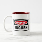 2 Couleurs Tasse ANGLAISE d'avertissement (Gauche)
