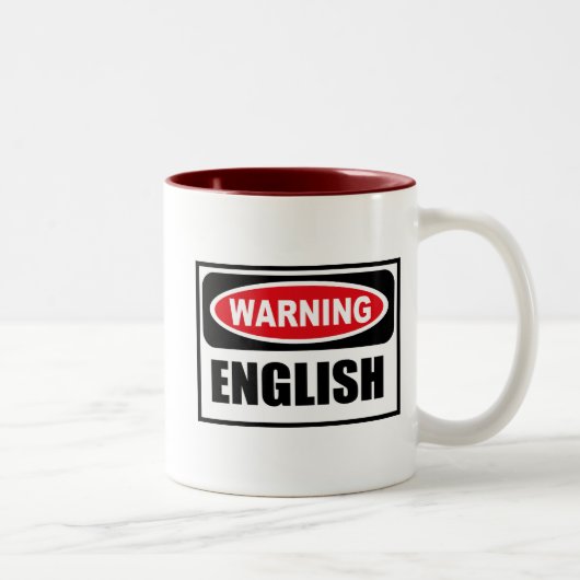 2 Couleurs Tasse ANGLAISE d'avertissement (Droit)