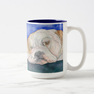 2 Couleurs Tasse anglaise isolée de bouledogue