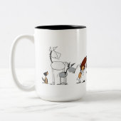 2 Couleurs Tasse animale mignonne de bande dessinée (Gauche)