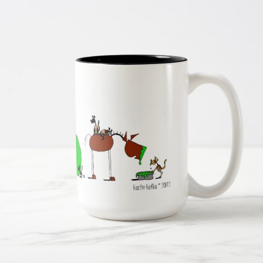 2 Couleurs Tasse animale mignonne de bande dessinée (Droit)