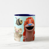 2 Couleurs Tasse animale mignonne superbe (Centre)