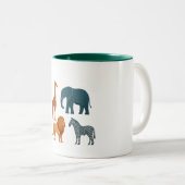 2 Couleurs Tasse - Animaux de Zoo (Devant droit)