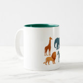 2 Couleurs Tasse - Animaux de Zoo (Devant gauche)